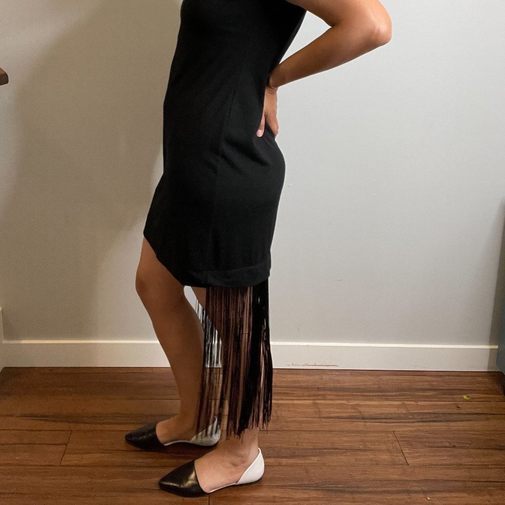 RD Style T-Shirt Dress with Fringe -S- - Picture 3 of 7
